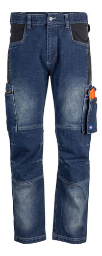 Pantalón Jeans Cargo De Trabajo Mezclilla 100% Algodón