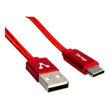 Cable Vorago Cab-123 Usb Tipo C 1 Metro Carga Rápida Roj /v Color Rojo