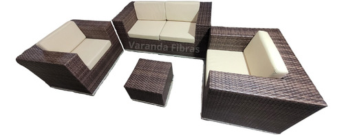 Conjunto Sofá 2 Lugares Jogo Poltronas Jardim Pergolado Deck