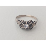 Anillo Plata Paladio Con Zirconias Central Y Chispitas 