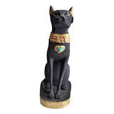 Gato Negro Egipcio Dios Antiguo Escultura En Resina 20 Cm 