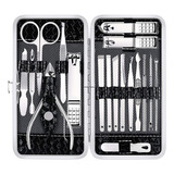 Set De Manicura Yougai ,18 Piezas De Acero Inox, Negro