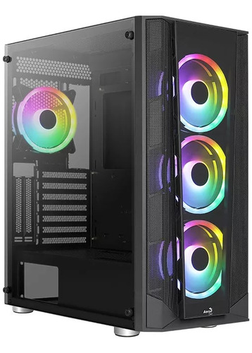 Aerocool Prism Chasis Caja Atx Gamer Rgb Vidrio 4 Fans Argb