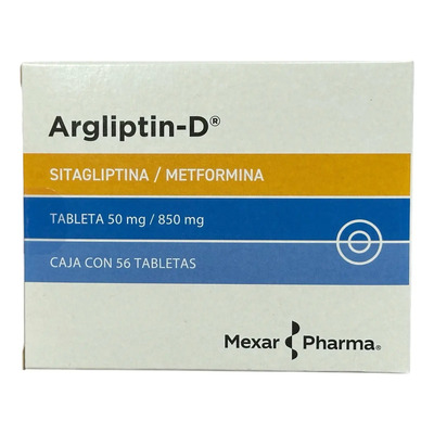 Argliptin-d Sitagliptina\u002Fmetformina 50\u002F850 Mg, Caja Con 56 Tabletas. | Meses sin interés