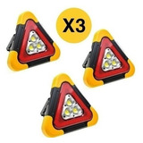 Pack X3 Luz Emergencia Triangulo Led Recargable Auto