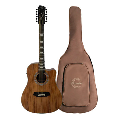 Bamboo Guitarra Electroacústica Docerola Pro Koa 42 Funda Color Marrón Material del diapasón HPL high pressure laminate Orientación de la mano Diestro | Meses sin interés