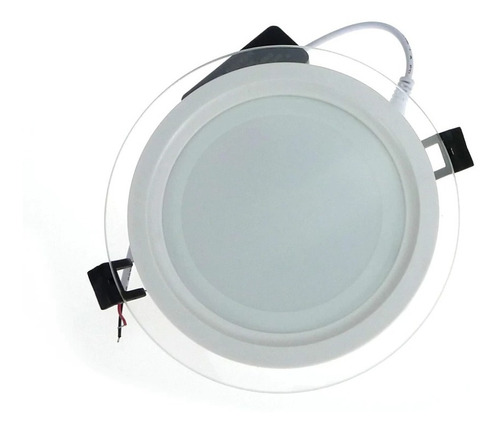 Foco Led 18w Redondo, Luz Fría, Plafón Empotrado, Vidrio