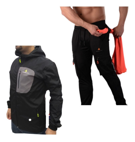 Combo Urb! Campera Lluvia + Pantalon Cargo Deportivo