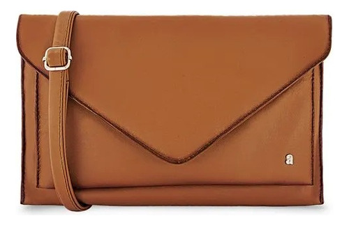 Crossbody Bolsa Piel Premium Andrea Cuadrada Camel Mujer  