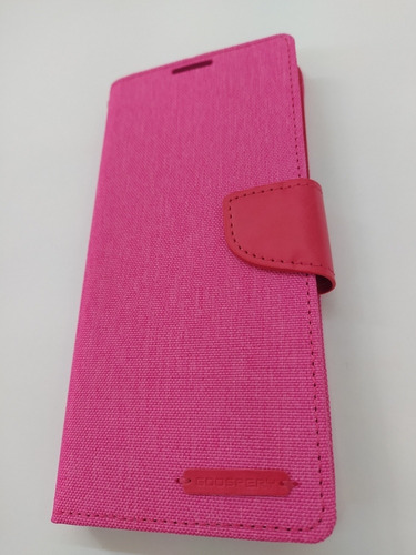 Funda Cartera Redmi Note 9s Acabado Textil Pink Canvas