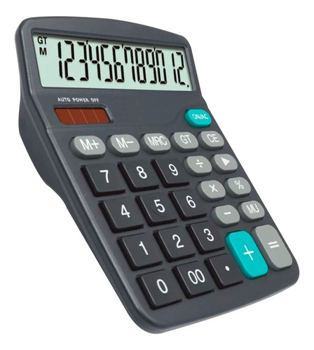 Calculadora Comercial 12 Dígitos Funciones Números Escolar Color Negro