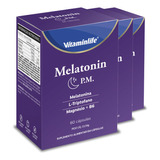 Kit 3 Melatonin P.m. Vitaminlife 60 Cápsulas