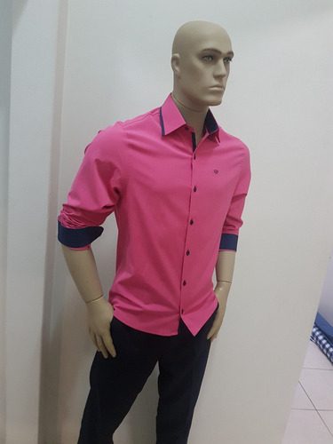 Camisa Social Masculina Manga Longa Slim