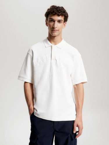 Polo Blanca Corte Regular Monotipo Tommy Hilfiger De Hombre