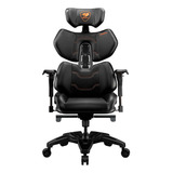 Silla De Escritorio Cougar Terminator Gamer Ergonómica  Negra Con Tapizado De Cuero Sintético