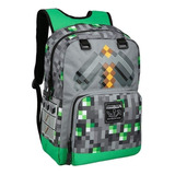 Mochila Escolar Para Estudiante Minecraft Creeper Diamante 2