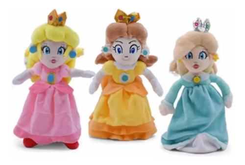 Set 3 Princesas Peach Daisy Rosalina De Mario Bros Peluches