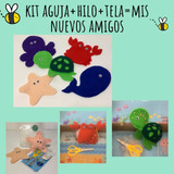 Juego Niños Kit Aguja +hilo+tela : Mis Nuevos Amigos Del Mar