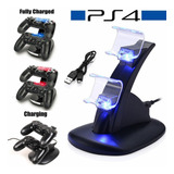 Cargador Estacion Ps4 2 Controles Cable Usb  Playstation 4