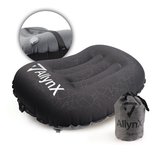 Allynx Ultralight Inflable Camping Almohada Negro