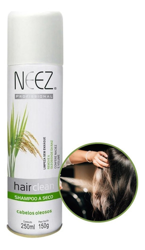 Shampoo A Seco Sem Enxágue Para Cabelo Oleoso 250ml Neez