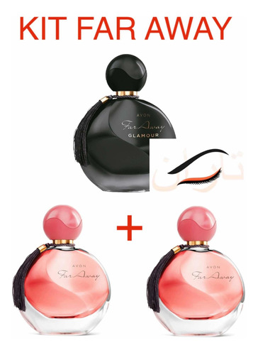 Kit C 3 Perfumes Avon: 2 Far Away + 1 Glamour 50ml Cada
