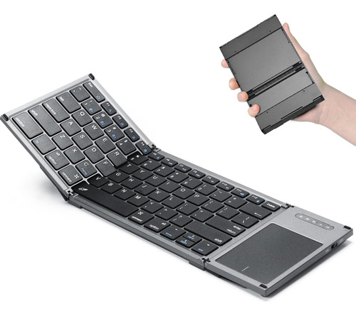 Teclado Bluetooth Plegable Zenrich, Teclado Portátil Inalámb