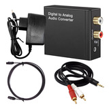 Kit Conversor Optico Audio Tv Para Som Av Receivers Rca Cabo