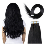 A Cintas En Cabello Humano Natural Negro 35cm 20 Piezas