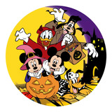 Painel Redondo Sublimado Mickey Mouse Halloween 1,50x1,50
