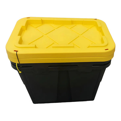 Greenmade 2 Cajas Plástico Uso Rudo Almacenamiento 45 L C/u Color Negro Y Amarillo Lisa