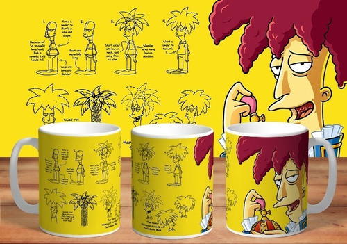 Taza - Tazón De Ceramica Sublimada Los Simpson: Bob Patiño