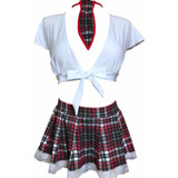 Reclove Colegiala Baby Doll Lencería Disfraz Set