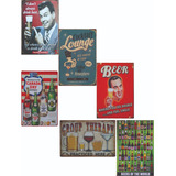 Chapas X6 Vintage Retro, Bebidas, Alcohol, Cervezas 20x30cm