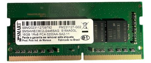 Memória 16gb Ddr4 P/ Notebook Lenovo Ideapad S145 15 3200mhz