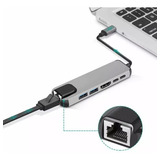 Dockstation Usb Hub 6 Em 1 Usb C /hdmi Lan Macbook iMac Pro 