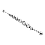 Piercing Industrial, Transversal, Acero, Cadena, Unisex