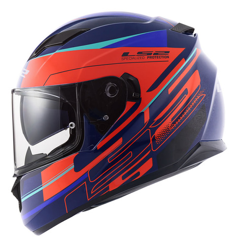 Capacete Ls2 Ff320 Stream Vantage Preto Fosco/vermelho