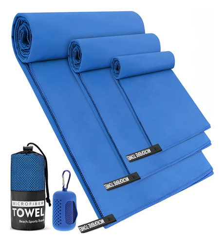 Toalla Microfibra Secado Rápido Gym Baño Viaje 3+1 Paquetes | MercadoLibre