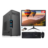 Computador Barato I3 - 8gb Ssd 240gb Windows 10 + Monitor 19