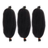 Cabello Afro Trenzado Elastico De 16 Pulgadas, Cabello Rizad