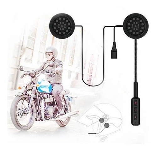 Auricular Bluetooth Casco De Moto Mh01 Música Llamadas 