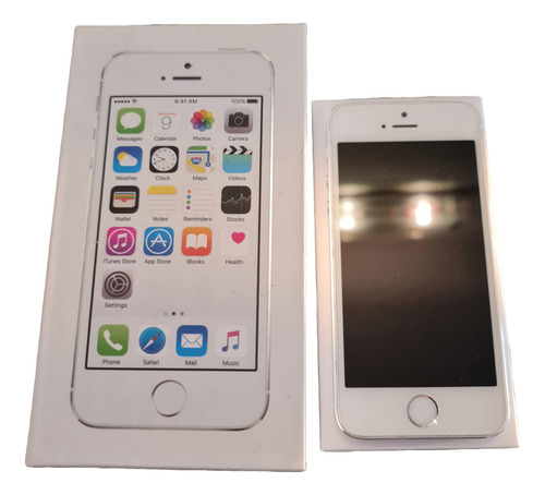  iPhone 5s Plata/silver 16gb Model A1533 Con Caja Y Manual