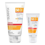 Protetor Solar Facial Pele Sensível Kit Sunmax 160ml + 25ml*