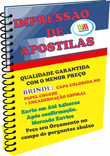 Impressão De Apostila Em Preto E Branco Ou Colorido Centavos