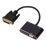 Adaptador Hub Dvi Macho A Doble Hdmi + Vga Pantalla Hd Video