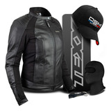 Jaqueta Moto Feminina Texx Storm Lady Em Couro Motoqueira