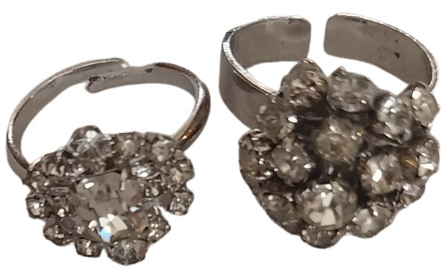 Antiguos Anillos Regulables Con Bellas Piedras Década 70