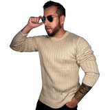 Suéter Blusa De Tricot Masculino Listrado Blusa Lã Masculina