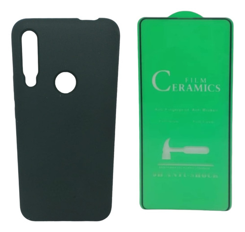 Silicone Case Cerrado Para Huawei Y9 Prime Y Vidrio Ceramico